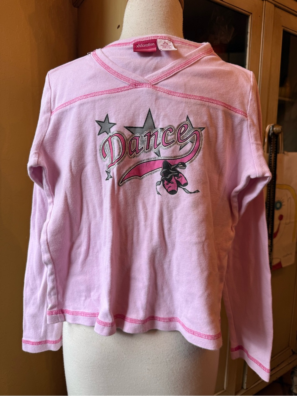 Xhilaration Graphic Dance Long Sleeve Top